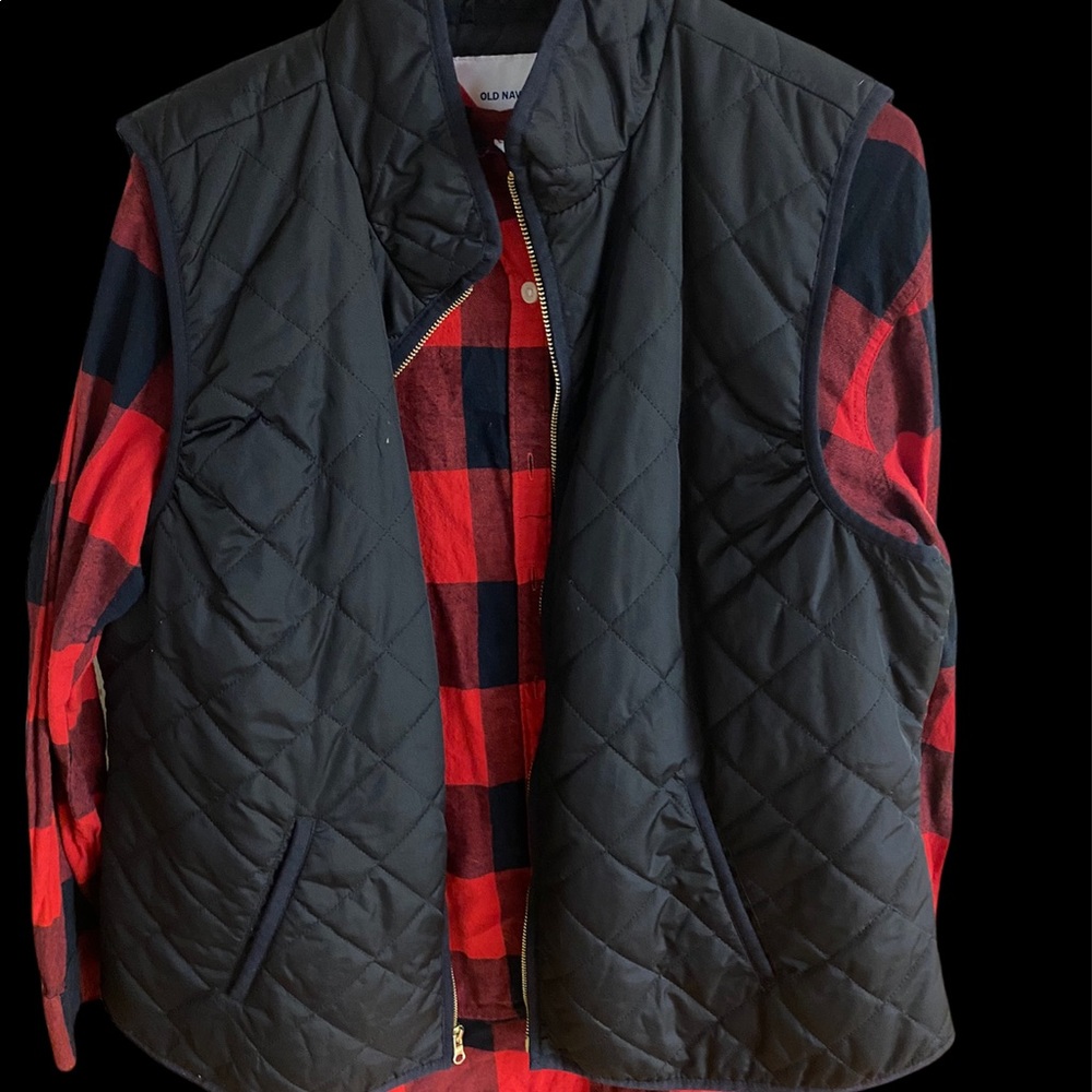 Old Navy plaid shirt and vest set